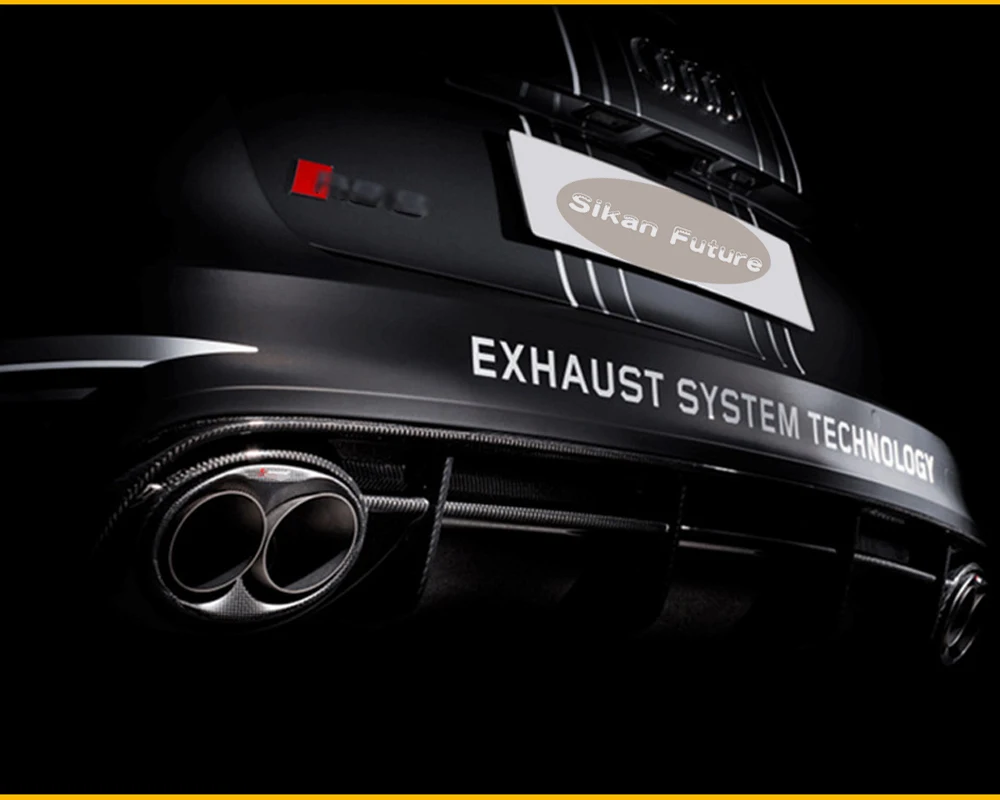 Для Audi S3 S4 S5 S6 S7 S8 304 нержавеющая сталь углеродное волокно автомобиля Stying Хвост Глушитель СОВЕТЫ ГЛУШИТЕЛЬ ТРУБЫ