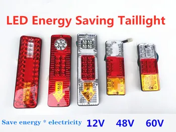2 Pezzi Fanale Posteriore a LED con Freccia a Tre Sezioni, Indicatore di Direzione, Luce di Retromarcia, Stop, Freno per Rimorchio, Caravan, Camion, Autocarro