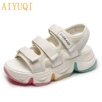 

AIYUQI Sandals Women Rainbow Bottom 2020 New Ladies Summer Sandals Sneakers Casual Open-toed Girls Trend Beach Shoes