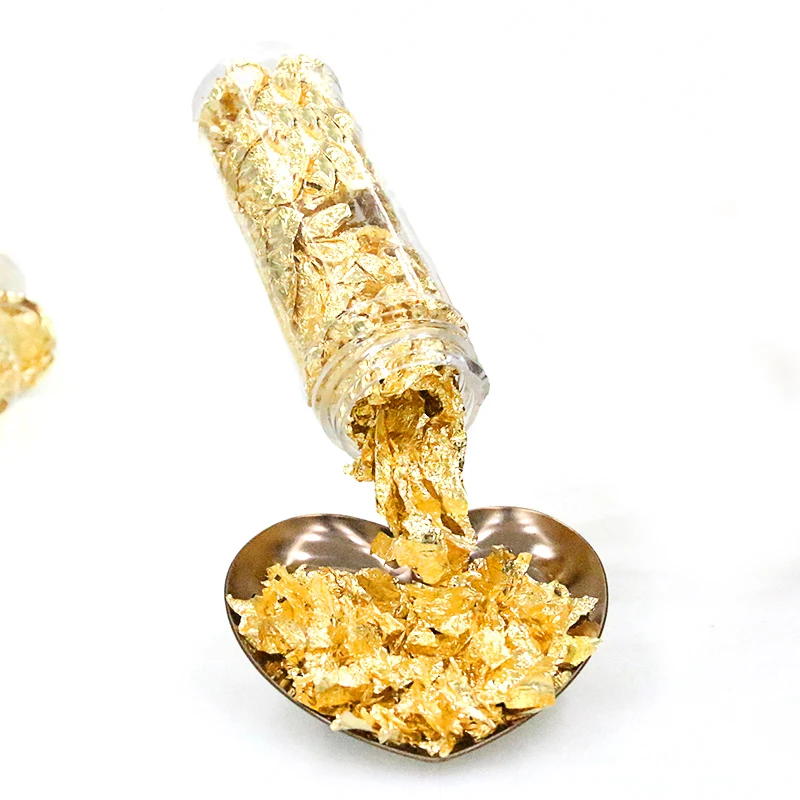 Блестящие хлопья для лица 2 г Золотая фольга приготовления пищи десертов