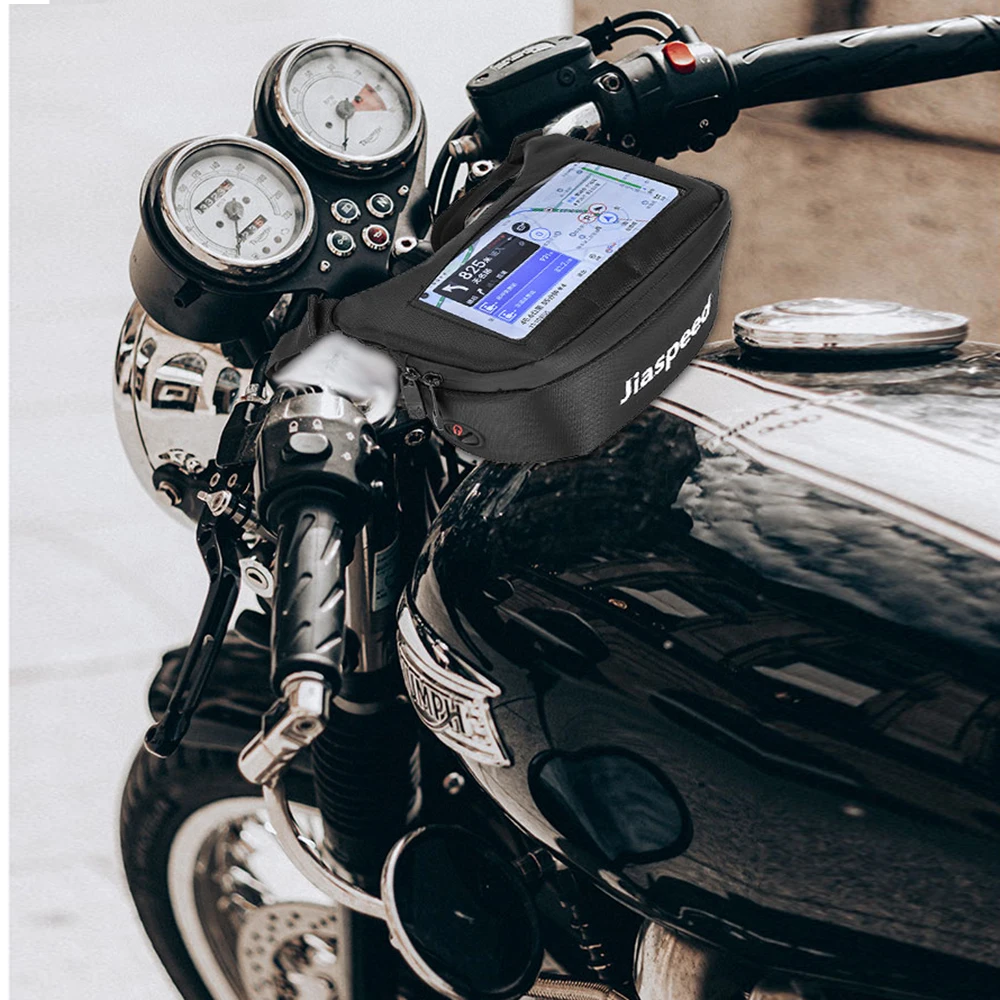 

Водонепроницаемый мотоциклетная Передняя сумка Универсальный лобовое стекло руль вил многофункциональная сумка для хранения для телефона на талию для навигации карман