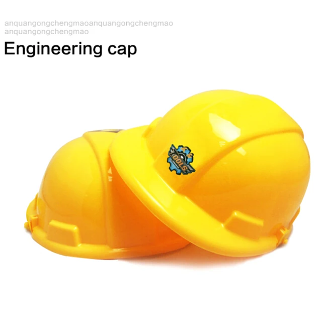1pc Yellow Simulation Safety Helmet Pretend Role Play Hat Toy Construction Funny Gadgets Creative Kids Children Gift New 1