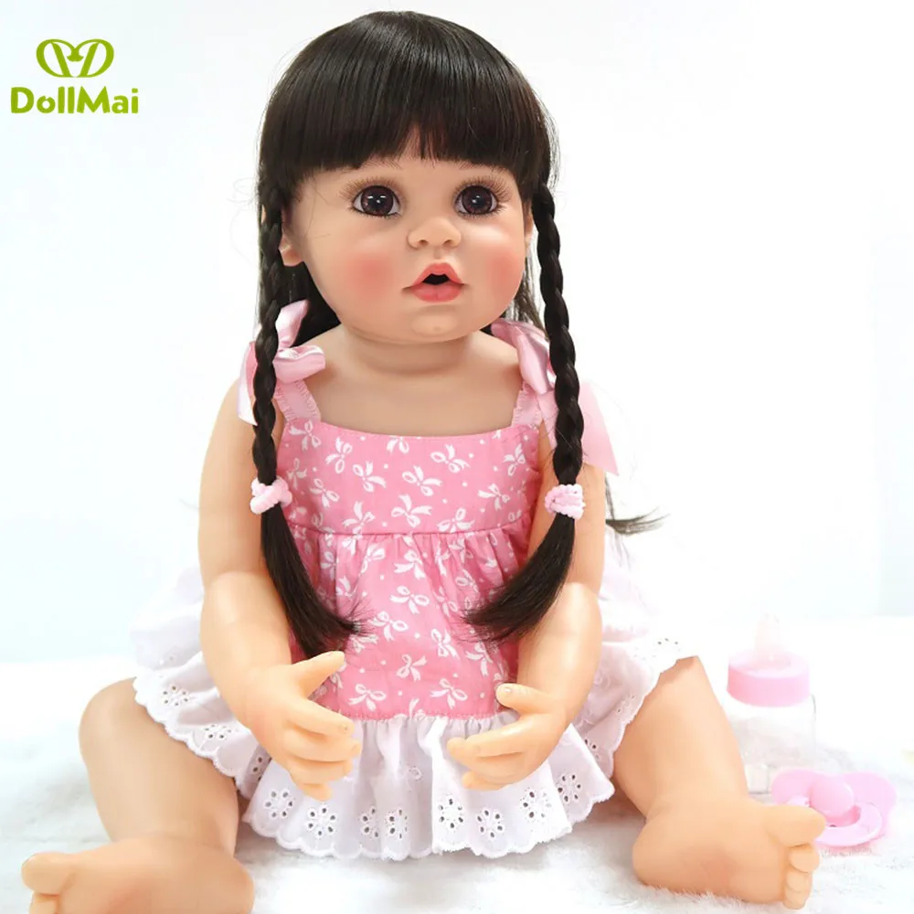 DollMai эксклюзивные полностью силиконовые куклы Reborn Baby 23 дюймов 56 см Adoras Bebe Reborn Boneca девочка кукла подарок игрушки