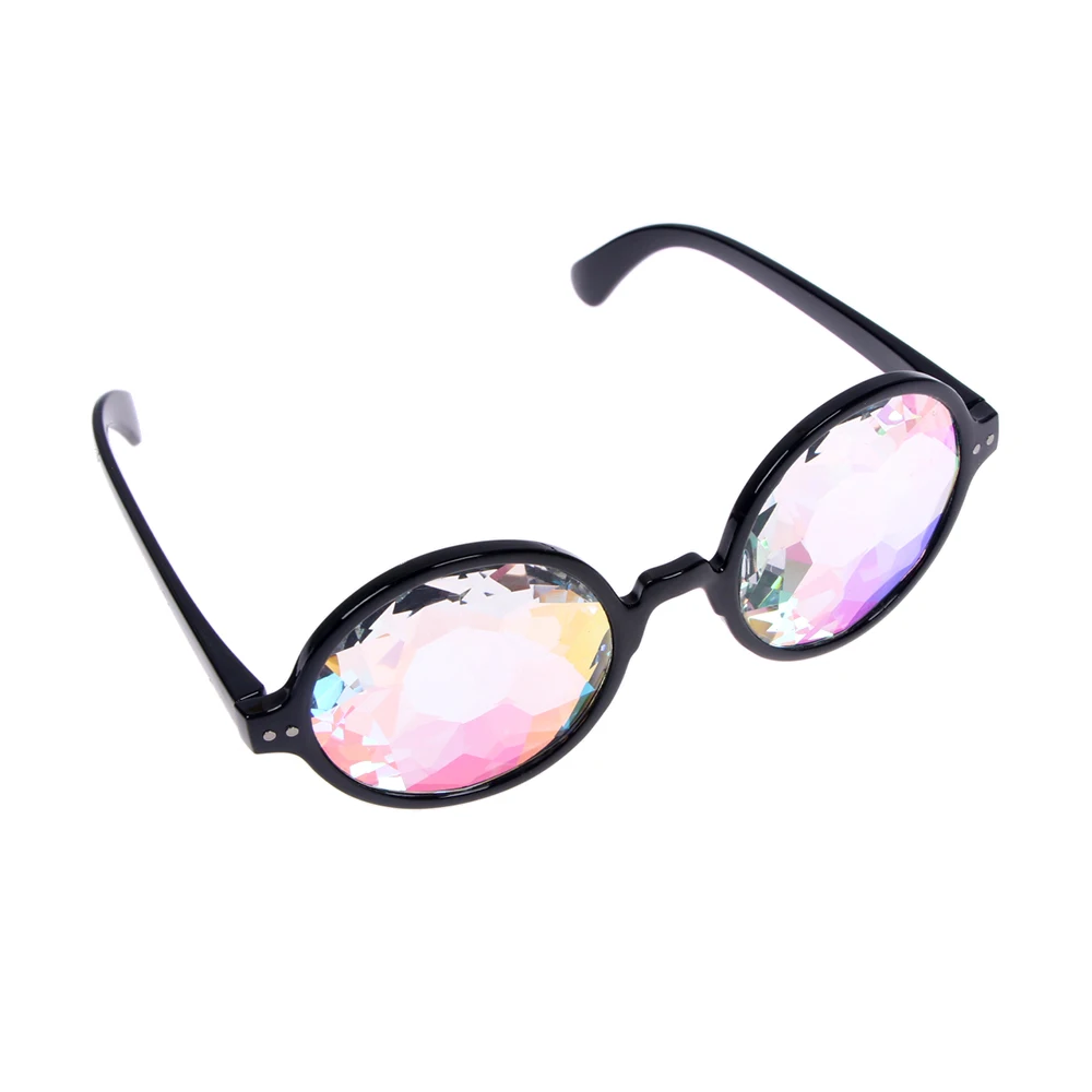 fashion sunglasses Clear Round Glasses Kaleidoscope Eyewears Crystal Lens Party Rave Music Festival Sunglasses Friend Gifts big cat eye sunglasses