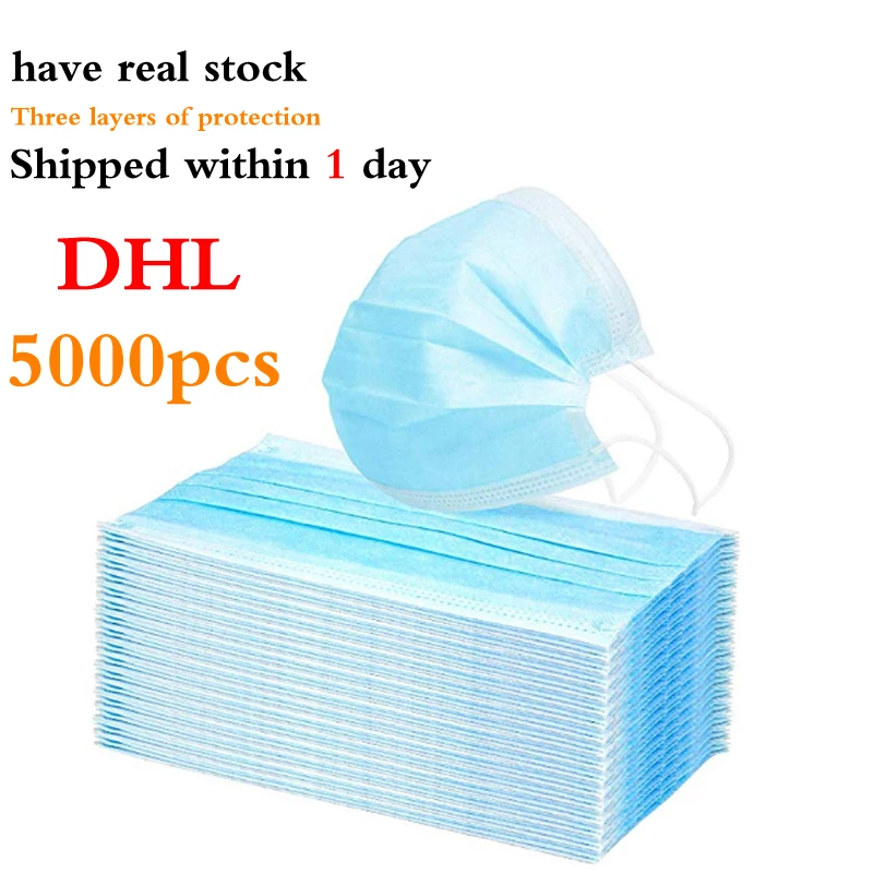 

Anti-Pollution 3 Layers Mask dust protection Masks Disposable Face Masks Elastic Ear Loop Disposable Dust Filter Safety Mask