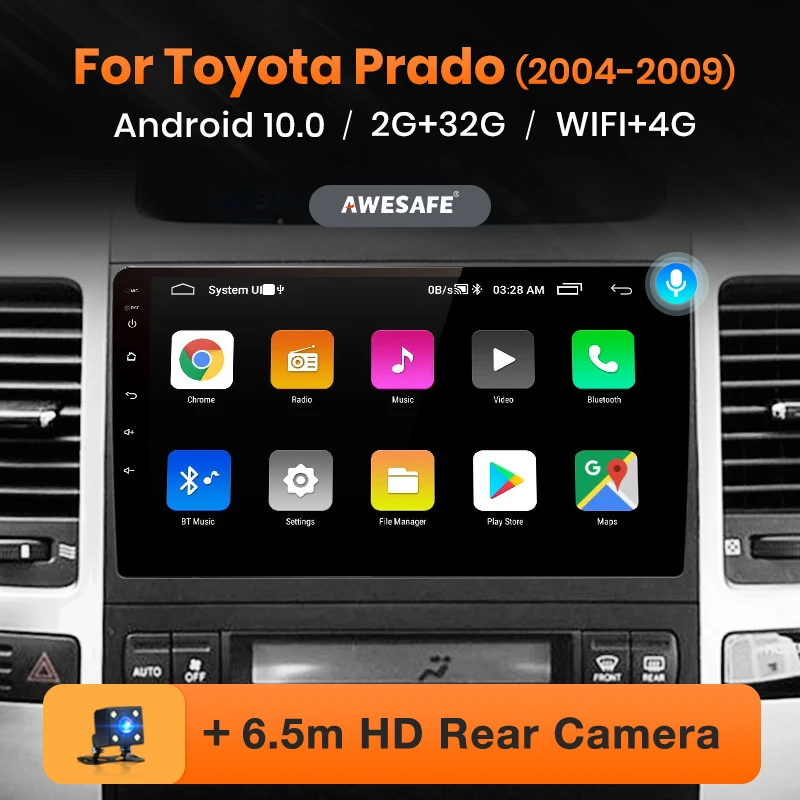 AWESAFE PX9 для Toyota Land Cruiser Prado 120 2004 2009 автомобильное радио мультимедийный видеоплеер