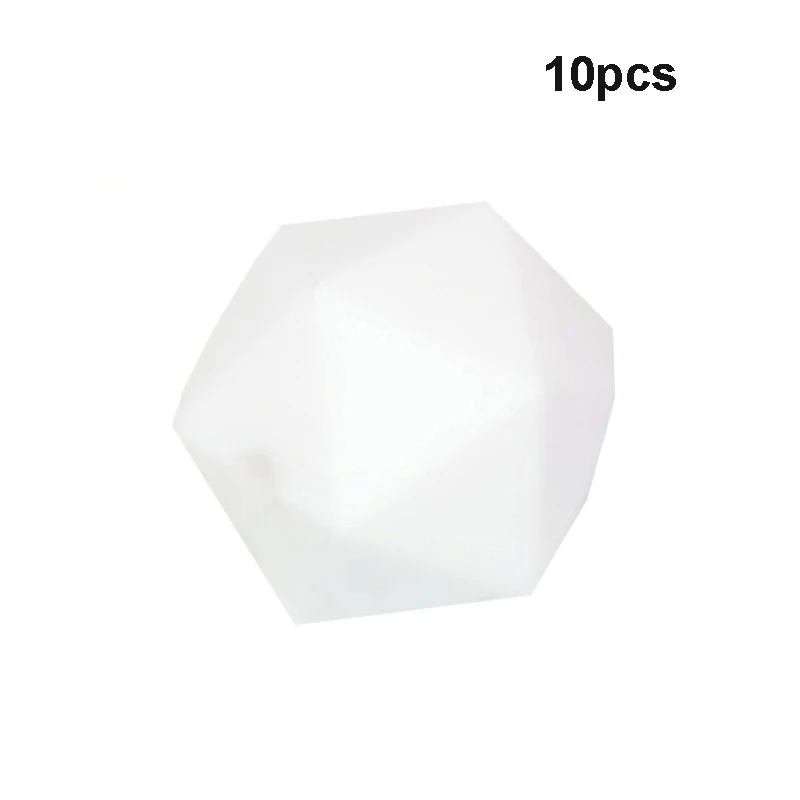 LOFCA 10 шт. Icosahedron Прорезыватели для зубов СИЛИКОНОВЫЕ BPA-Free пищевого класса Силиконовые Прорезыватели для зубов изготовление подарков - Цвет: Snow