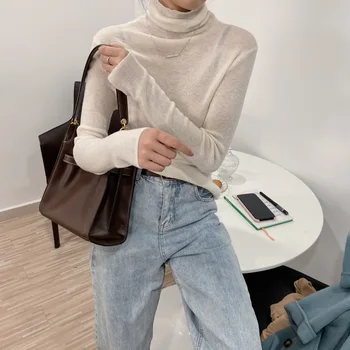 

Women's Sweater Turtleneck Pullovers Solid-color pullover Women's 2020 autumn New woolen sweater primer