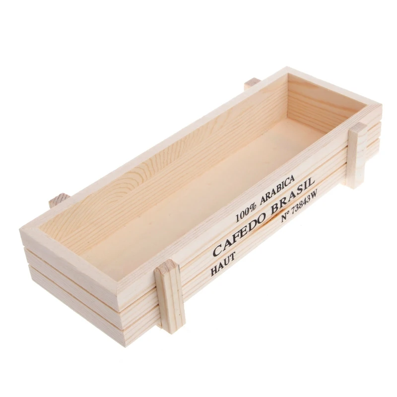 New Blue Log White Garden Plant Pot Decorative Vintage Succulent Wooden Boxes Crates Rectangle Table Flower Pot Gardening Device