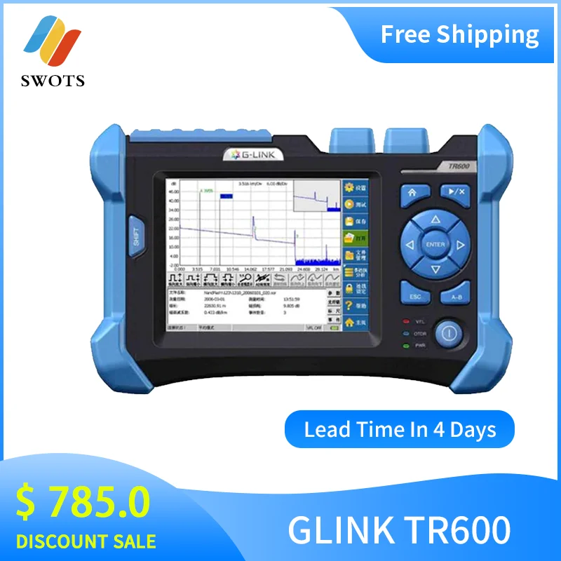 

GLINK TR600 Fiber Optic OTDR Equal to JDSU MTS-4000 OTDR 1310/1550nm 32/30dB