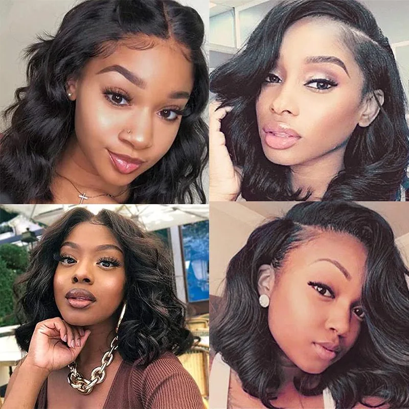 Short Straight Bundles With Closure 100% Human Hair Brazilian Hair Bundles With Cheap Closure Natural Hair Extensions Human Hair
