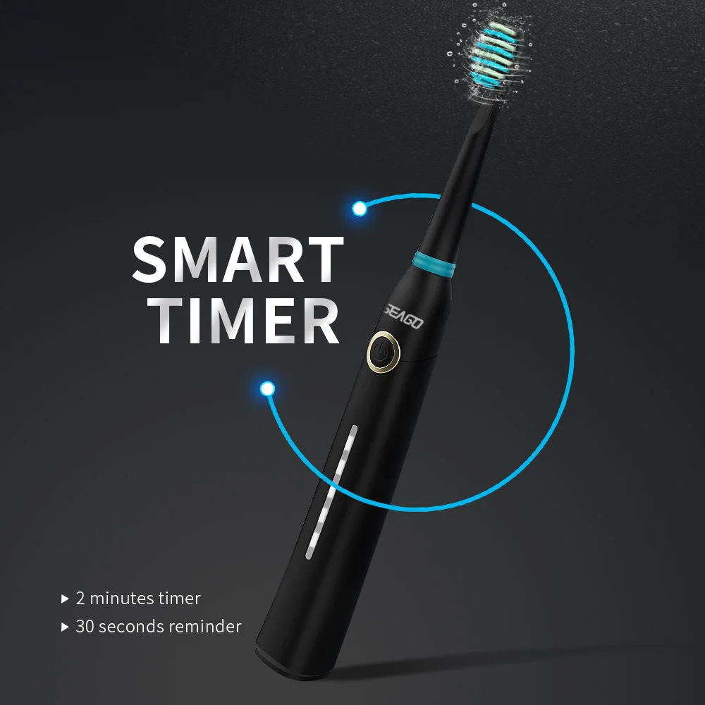 SEAGO Sonic Electric Toothbrush Adult Timer Brush USB Rechargeable Electric Tooth Brushes with 3pc Replacement Brush Head SG958 SEAGO Sonic Electric Toothbrush Adult Timer Brush USB Rechargeable Electric Tooth Brushes with 3pc Replacement Brush Head SG958