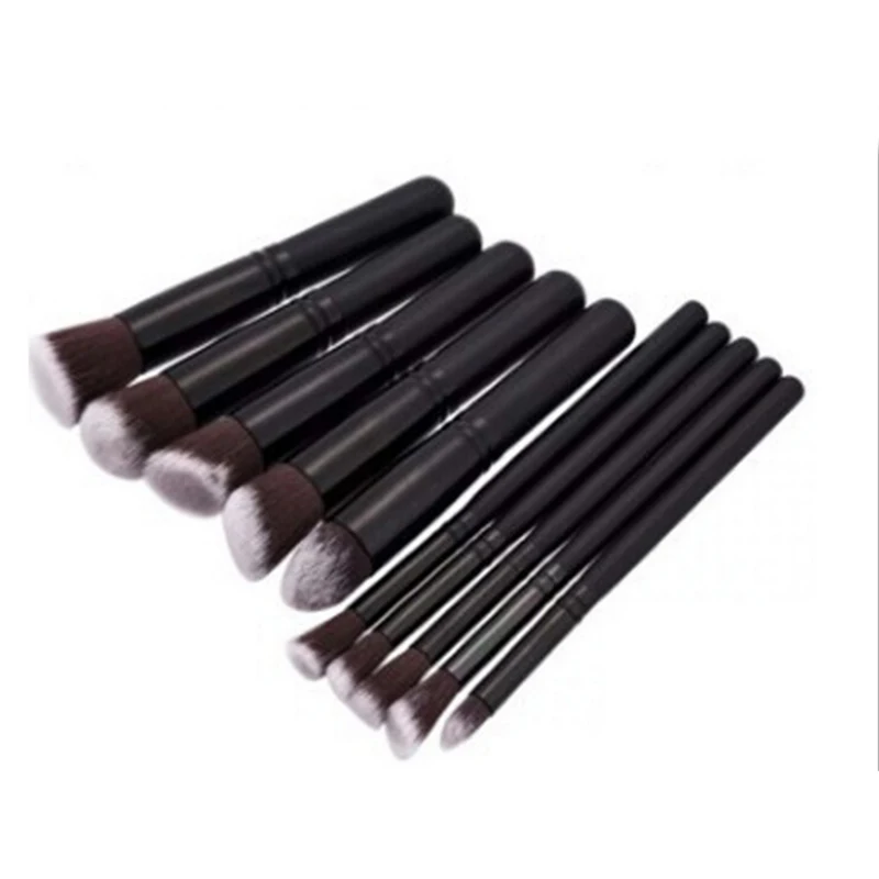 Pro10pcs/набор кистей для макияжа пудра основа для макияжа тени для век бровей подводка для глаз румяна набор кистей для макияжа косметические мягкие нейлоновые волосы
