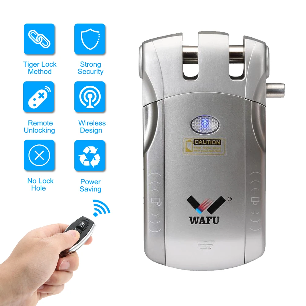 WAFU 010A Electronic remote control smart lock home electronic invisible lock smart remote control security anti-theft lock