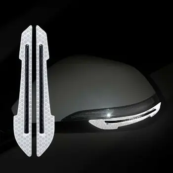 

2pcs Car Rearview Mirror Reflective Stickers Warning Tape Strip Decals Universal Car Rear View Mirror Reflective Stickers