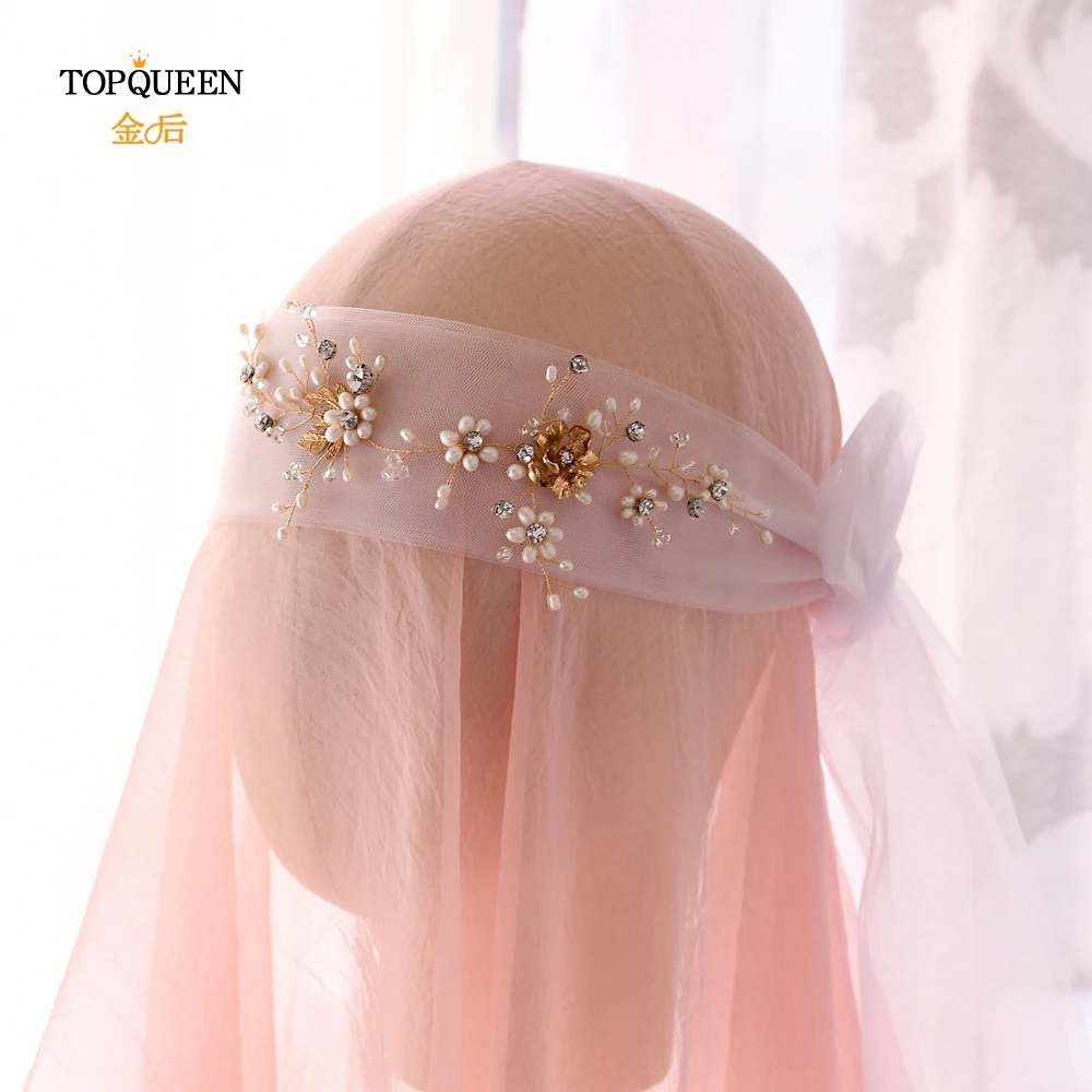 TOPQUEEN HWS04 Rhinestone wedding veil headband bridal headpieces wedding hair tiara silver bridal hair accessories