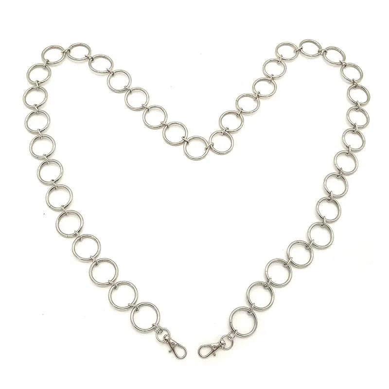 

Girls Grommet Belt Punk Cinturones Jeans Dress Waist Chain Belt Pants Metal Cinturon Hiphop Ceinture Handmade Kemer Women Belts