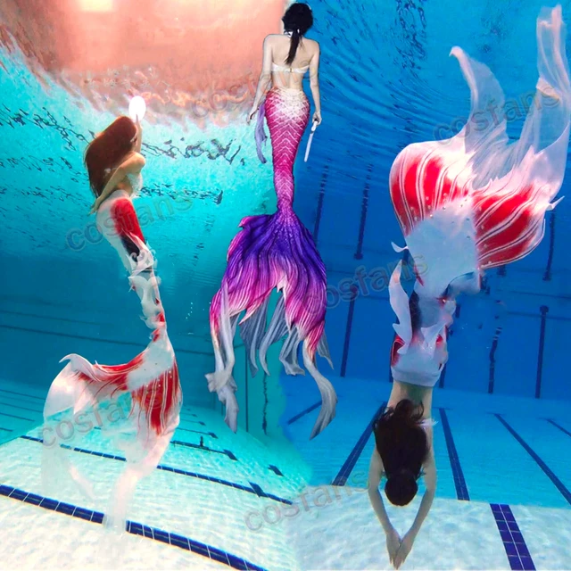 Adult Big Mermaid Tail Skin Dress for Men Women Mermaid Course Dress Set  Aquarium Show Diving Swimming Suit - AliExpress