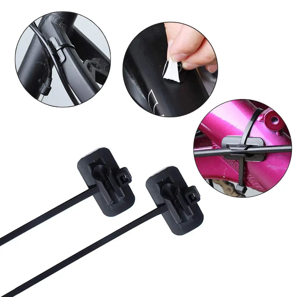 

Bike Bicycle Shifter Brake Cable Fixed Clamp Conversion Seat Oil Tube Frame Clip Guide with Cable Tie Conversion Seat Nylon +ABS