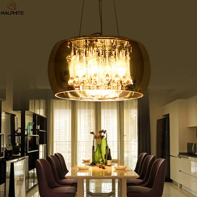 Хрустальная светодиодная люстра современный светильник со стеклянным абажуром