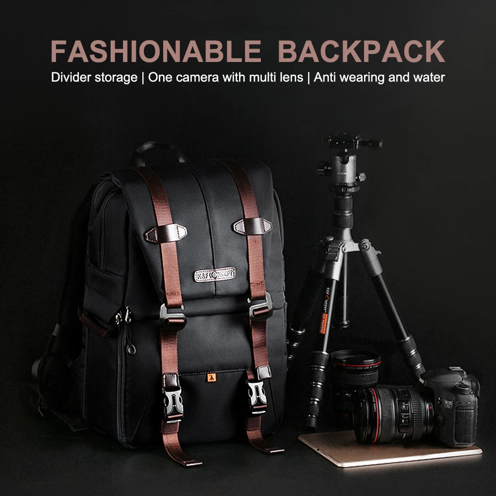 Câmera de Grande Bolsa de Viagem Multifuncional à Prova Água para Canon Bolsa da Câmera Conceito Capacidade Mochila Dwaterproof Nikon Sony Fotografia k & f - Image 3