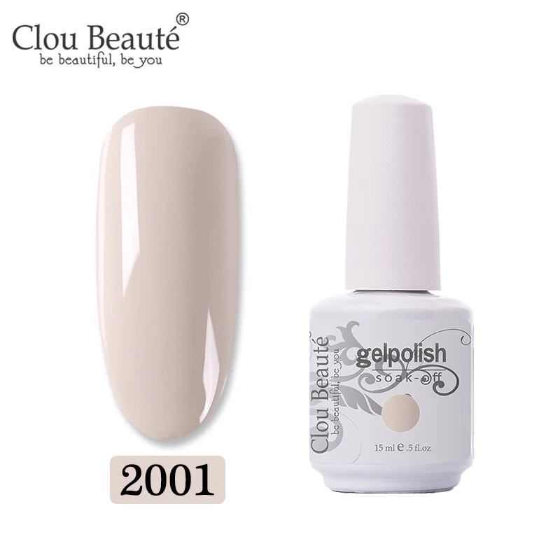 Серия Clou Beaute Nude, 15 мл, Гель-лак, УФ светодиодный лак для ногтей, долговечный Гибридный Гель-лак для ногтей Esmalte, лак для ногтей - Цвет: 2001