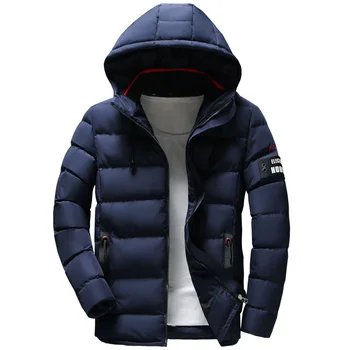 

Men Winter Thermal Jackets Fashion Casual Parka Coat With Hood Thicken Warm Coats Zipper Pockets Slim Jacket Plus Size 4XL