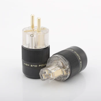 

One Pair GET+GCT 24K Gold Plated EU European Schuko Power Connector IEC Plug