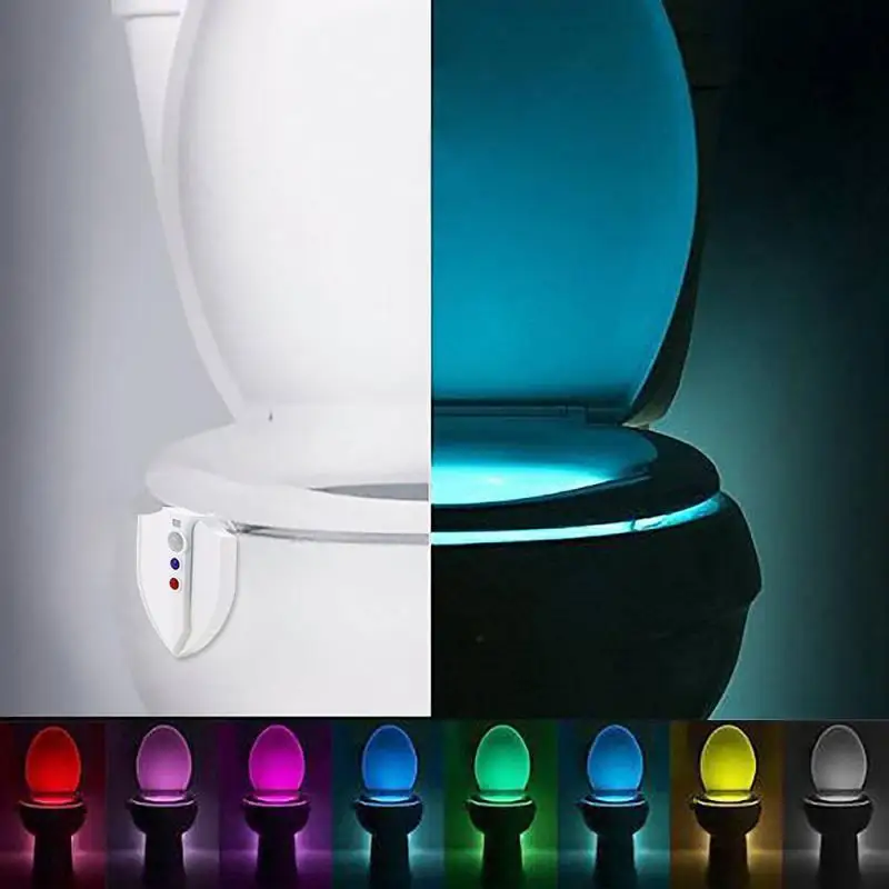 8 цветов 1UV 2 режима светодиодный ночной Светильник для ванной и туалета Активированный датчик движения тела уф бактерицидный стерилизатор светильник