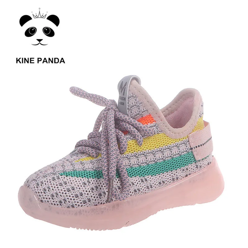 KINE PANDA/дышащая детская обувь; повседневные кроссовки для мальчиков и девочек; tenis infantil; детский сад; нескользящие детские беговые туфли