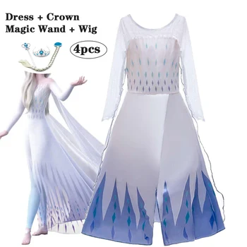 

New 2020 2 Anna Elsa Dress Girls Kids Dresses For Girls Costume Elegant Princess Dress Carnival Cosplay Party Children Clothing