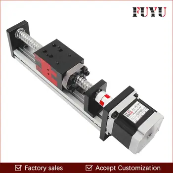 

100mm stroke cnc linear ball screw guide rail stage motorized stepper motor linear module for X Y Z diy router