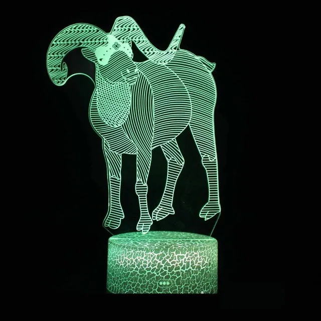 Китайский Зодиак 3D светодиодная лампа 7 цветов Изменение USB 3d светодиодный светильник для ребенка спящий ночной Светильник детский праздничный подарок для подруги - Испускаемый цвет: 7 Colors Changeable