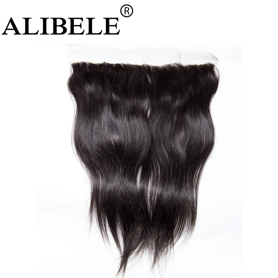 Alibele бразильские Прямые пряди с фронтальной Closure10-30in м Remy человеческие волосы 3 пряди 13x4
