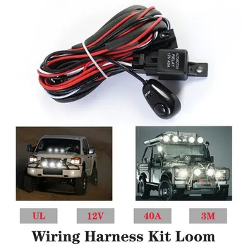 

Auxting Car LED Light Bar Wire 3M 12v 24v 40A Wiring Harness Relay Loom Cable Kit Fuse For Auto Driving Offroad Led Work Lamp