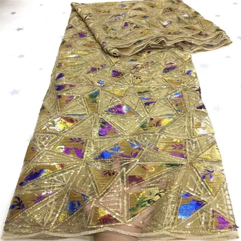 

2020 gold Velvet Lace African tulle Lace Fabric High Quality Sequins Velvet green Nigerian Lace Fabric for Wedding Dress Party