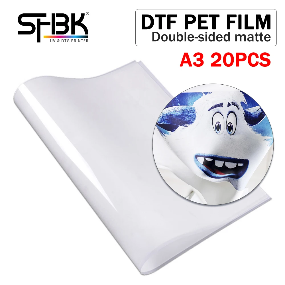

20PCS A3 double-sided matte PET film for Epson L1800 R1390 R2880 4880 7880 XP600 7890 A3 A2 A1 A0 DTF modified original printer