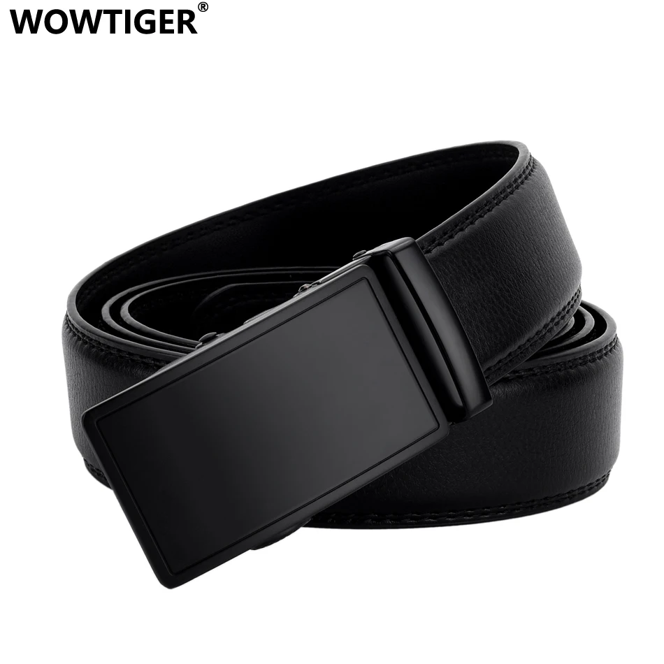 

WOWTIGER новый черный кожаный мужской ремень высокое качество автоматическая пряжка 3,5 см Ширина ремни для мужчин Брендовая Дизайнерская обувь дня рождения подарки ремень известного бренда