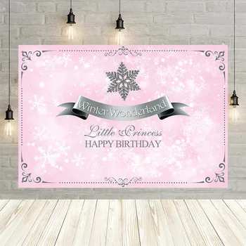 

Avezano Winter Wonderland Photography Background Pink Snowflake Princess Birthday Party Backdrop Photo Studio Decor Banner Props