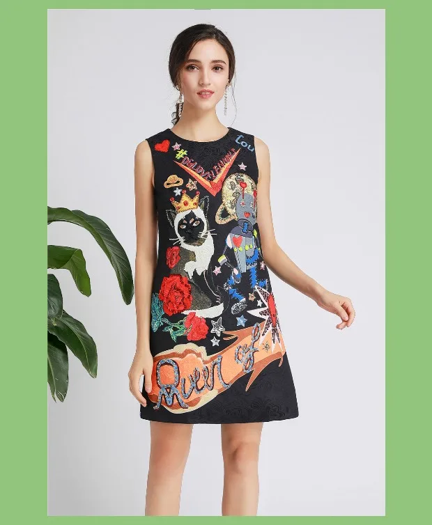 Мини-платье Preto Do в винтажном стиле; Vestido Sem Mangas das Mulheres de Диамант de luxo Nossa Senhoras Do Partido Vestido de Pista Dress
