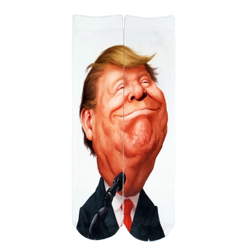 Длинные носки KASURE 3D с забавным принтом президент Дональд Трамп Повседневные для