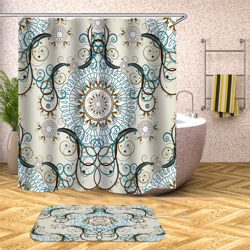 European castle in Italy old town shower curtain landscape bathroom waterproof fabric natural bathtub decoration