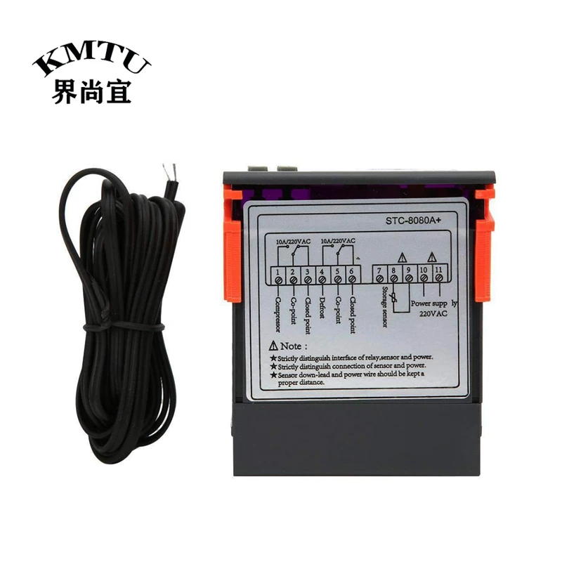 STC-8080A+ Microcomputer Intelligent Temperature Controller Defrosting Refrigeration Cake Fresh Meat Cabinet Cold Storage |