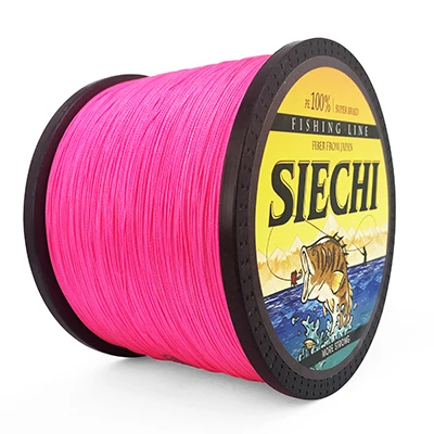 Pink SIECHI 1000 м 20LB-88LB PE мультифиламентная 8 нитей плетеная леска для океанской рыбалки, супер прочная цветная плетеная леска для ловли карпа - Цвет: Pink