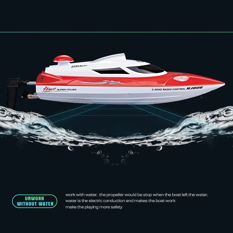 HONGXUNJIE HJ806 высокая скорость 35 км/ч 200 м Контроль расстояния Быстрая RC лодка черный