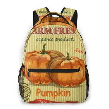 

OLN Women Backpack with Multiple Using Women Backpacks Vintage Farm Fresh Pumpkin Poster Female School Bag Girls Travel Bag