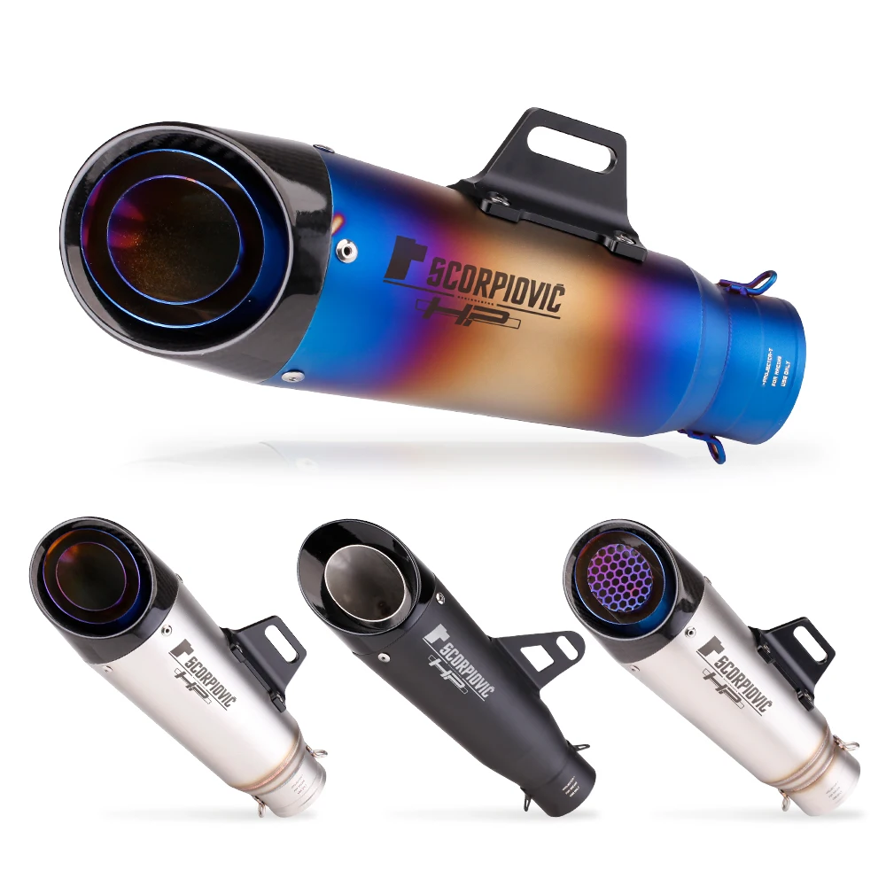 51MM 61mm Modified Motorcycle Carbon Fiber Exhaust Muffler for YZF R6 R15 R3 MT07 zx6r z800 z900 mt09 fz09 ninja400 z400 | Автомобили и
