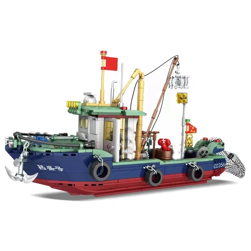 City Fishing Boat Constructor Building Blocks Model Assembling MOC Pirate  Ship Technical Bricks Toys for Children Birthday Gift - AliExpress