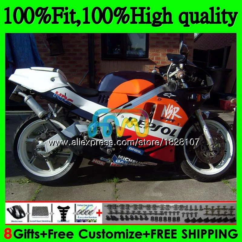 Литья под давлением для HONDA NSR 250 Repsol синий MC21 PGM3 NSR250R 90 91 92 93 85BS. 86 NSR250 R RR СМП 250R 1990 1991 1992 1993 обтекатель - Цвет: No. 1