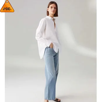 

Shirt Autumn Women Winter Nordic Simple Blouse New Boyfriend Style Classic Silhouette Solid Blouses